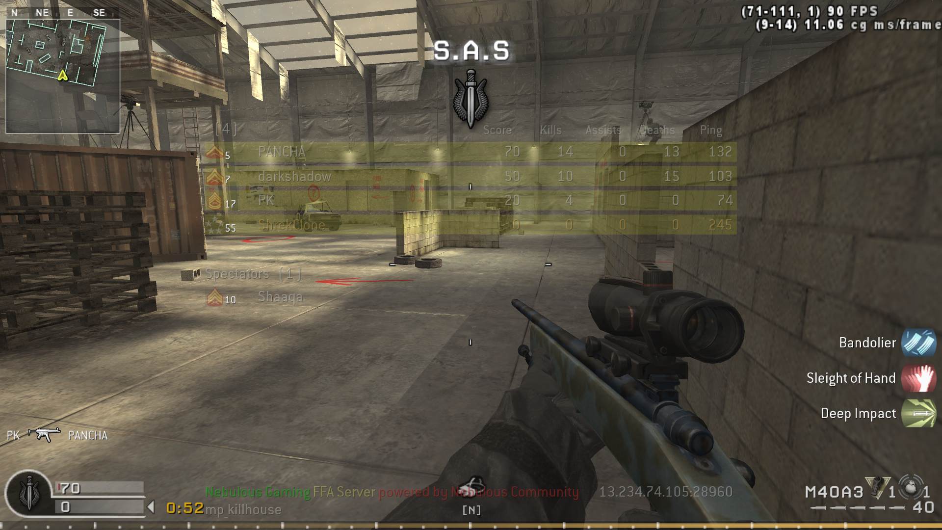 ShrekClone, mp_killhouse, Nebulous Gaming FFA Server powered by Nebulous Community